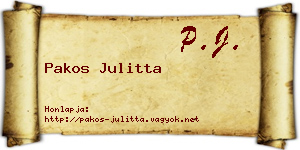 Pakos Julitta névjegykártya